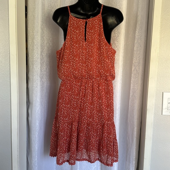 BCX CHIFFON SUNDRESS Sz: L - Picture 2 of 8
